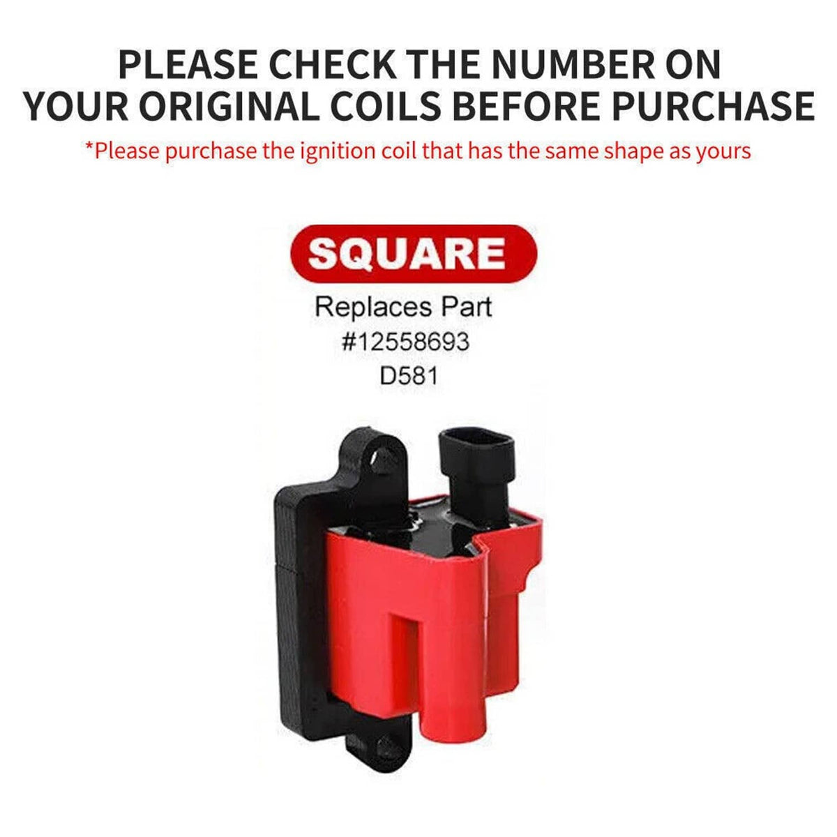 Solidspare 8Pack Square Ignition Coil & Spark Plug Wire For Chevy GMC 4.8/5.3/6.0/8.1L New
