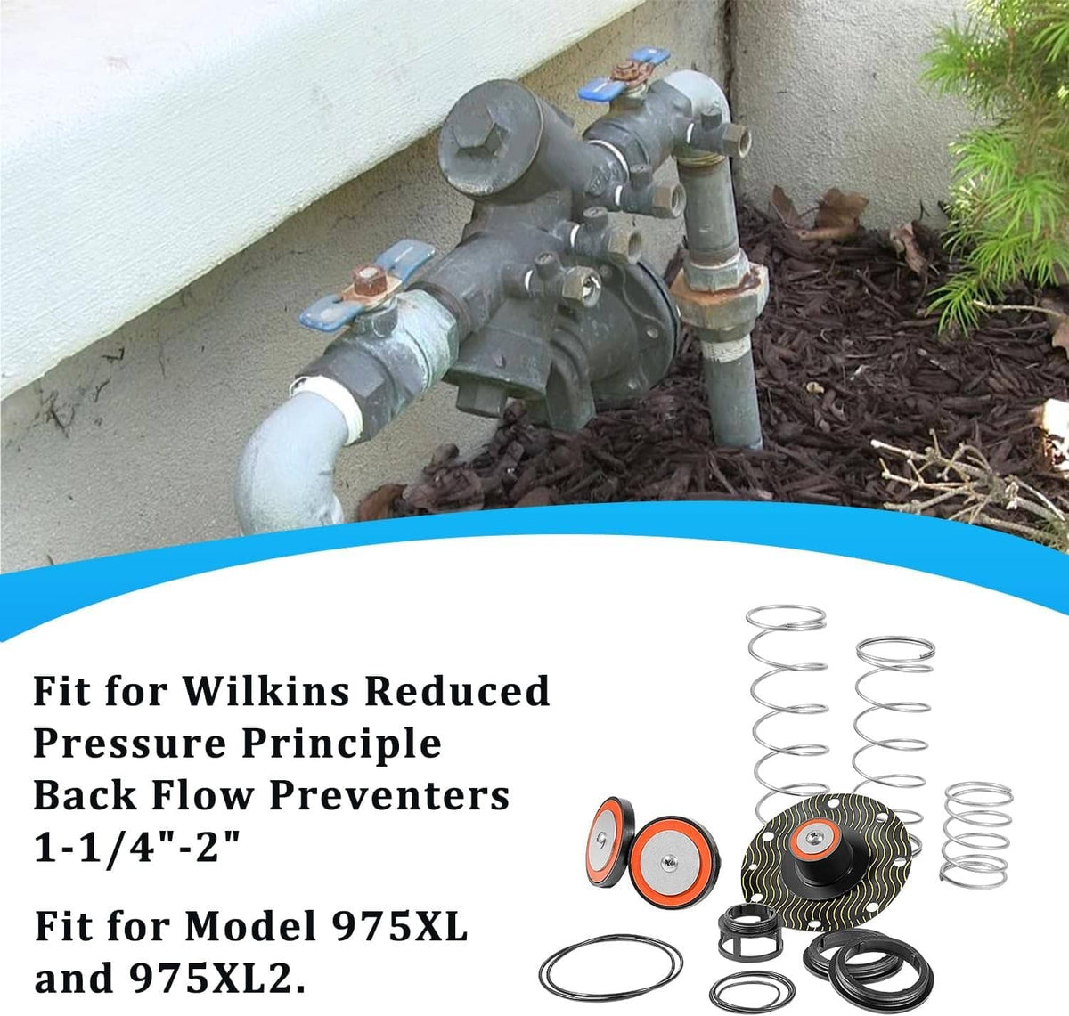 Solid Spare 1-1/4"-2" Model for Wilkins Zurn 975XL 975XL2 Backflow Preventer Repair Kit