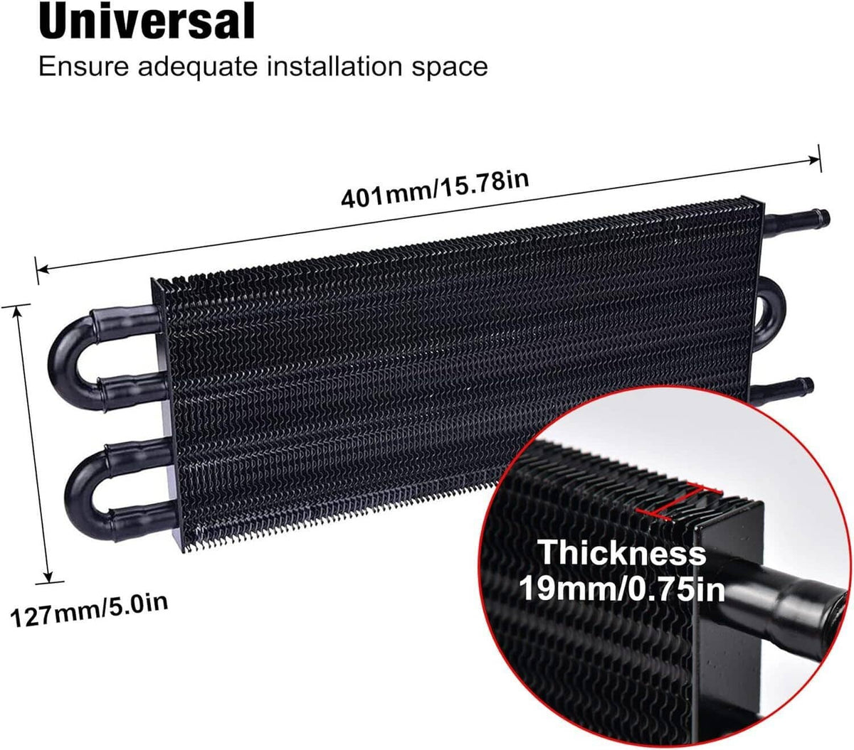 Solidspare Transmission Oil Cooler+Hose /Mounting Kit 4 Row Radiator Auto-Manual Aluminum