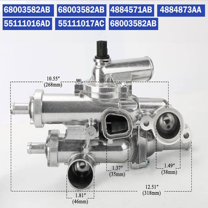 Solidspare Aluminum Thermostat Housing Assy for Chrysler Sebring 200 Dodge Journey Avenger