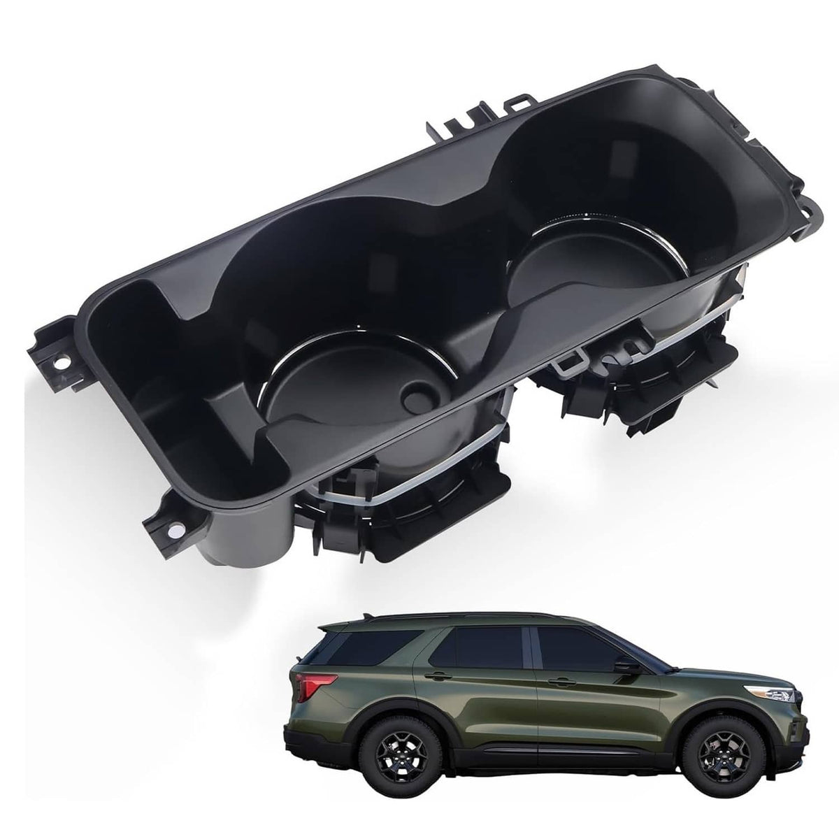 Solidspare Center Console Cup Holder Without Wireless Charging For 2020-2023 Ford Explorer