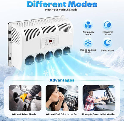 Solidspare 12V 11000 BTU Truck Air Conditioner Split AC For Semi Trucks Bus RV Caravan US