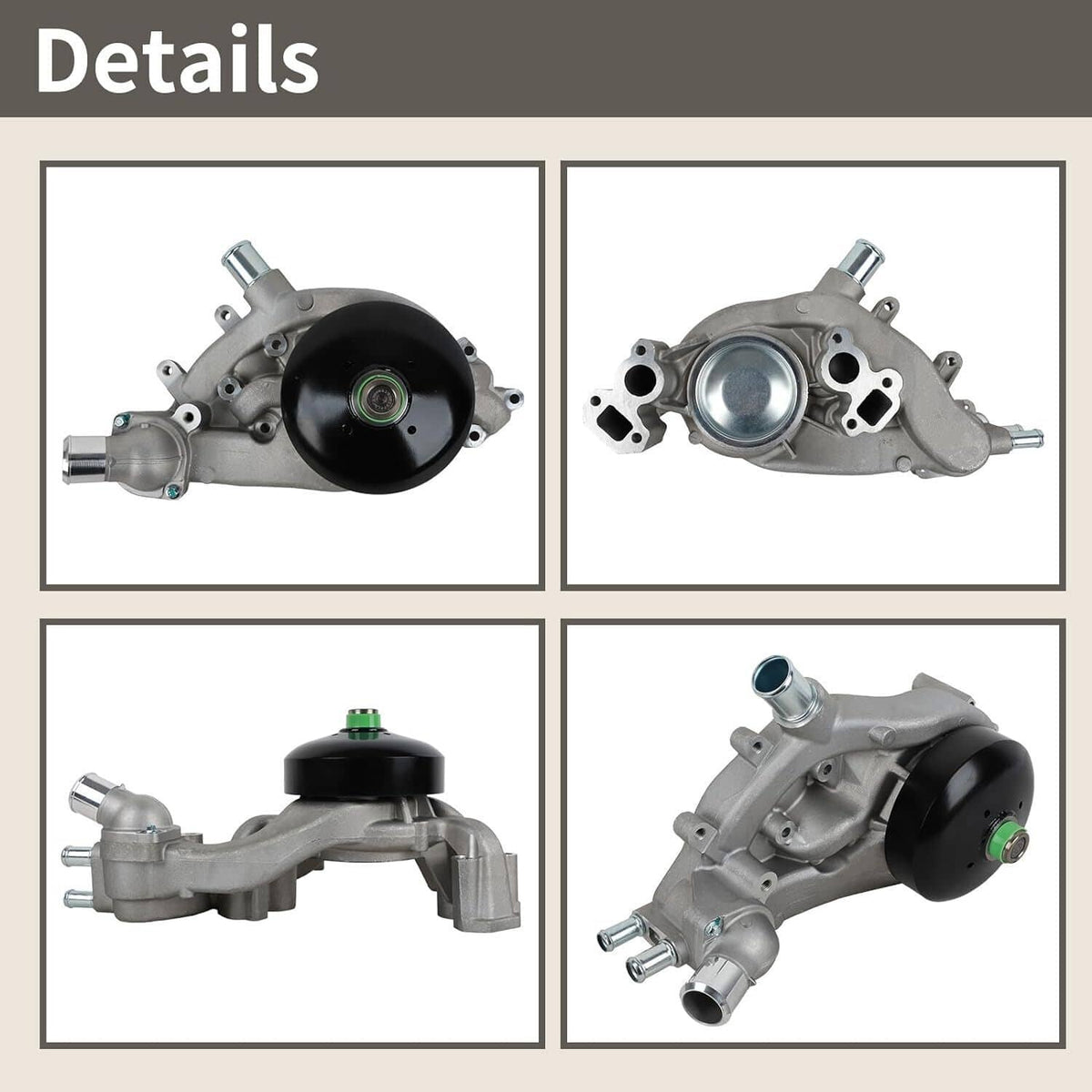 Solidspare New Water Pump w/Thermostat for 2007-16 Chevrolet GMC Vortec 4.8L 5.3L 6.0L 6.2L