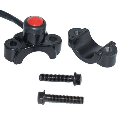 Solidspare 7/8" ATV Motorcycle Horn Switch Momentary Button Electric Power Start 12V (black