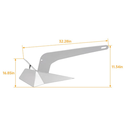 Solidspare Boat Triangular Anchor 35lbs Delta Style Wing Anchor Heavy Duty Steel Anchor