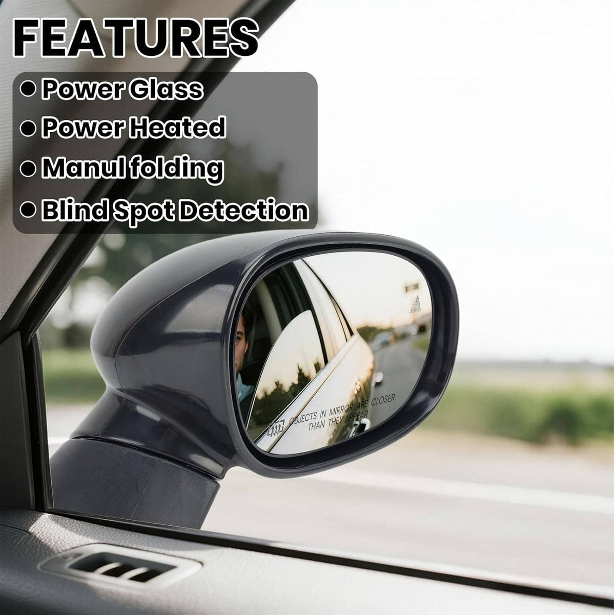 Solidspare Right Passenger Side Mirror w/Heated Hand For 15-19 Dodge Challenger 5LD66DX8AD