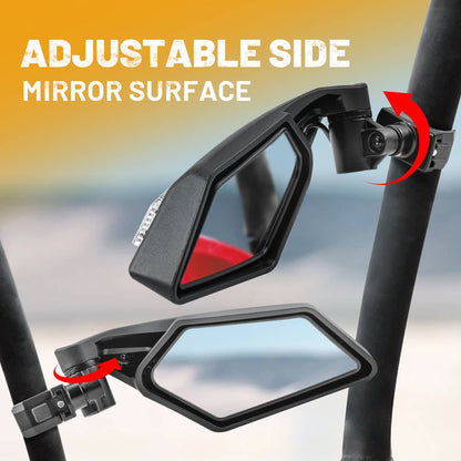 Solidspare For Can Am Maverick X3 / X3 Max DS RS RR Turbo 2017-2024 UTV LED Side Mirrors