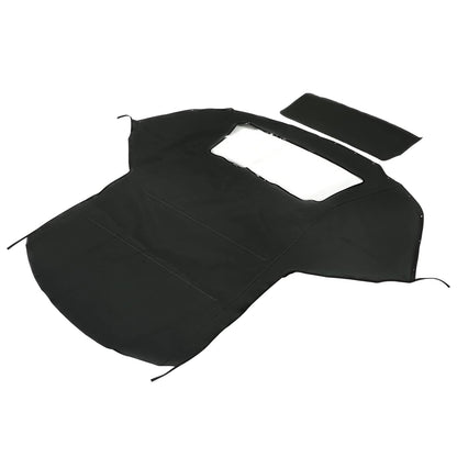 Solid Spare For 1994-2002 Chevrolet Camaro Black Convertible Soft Top & Plastic Window