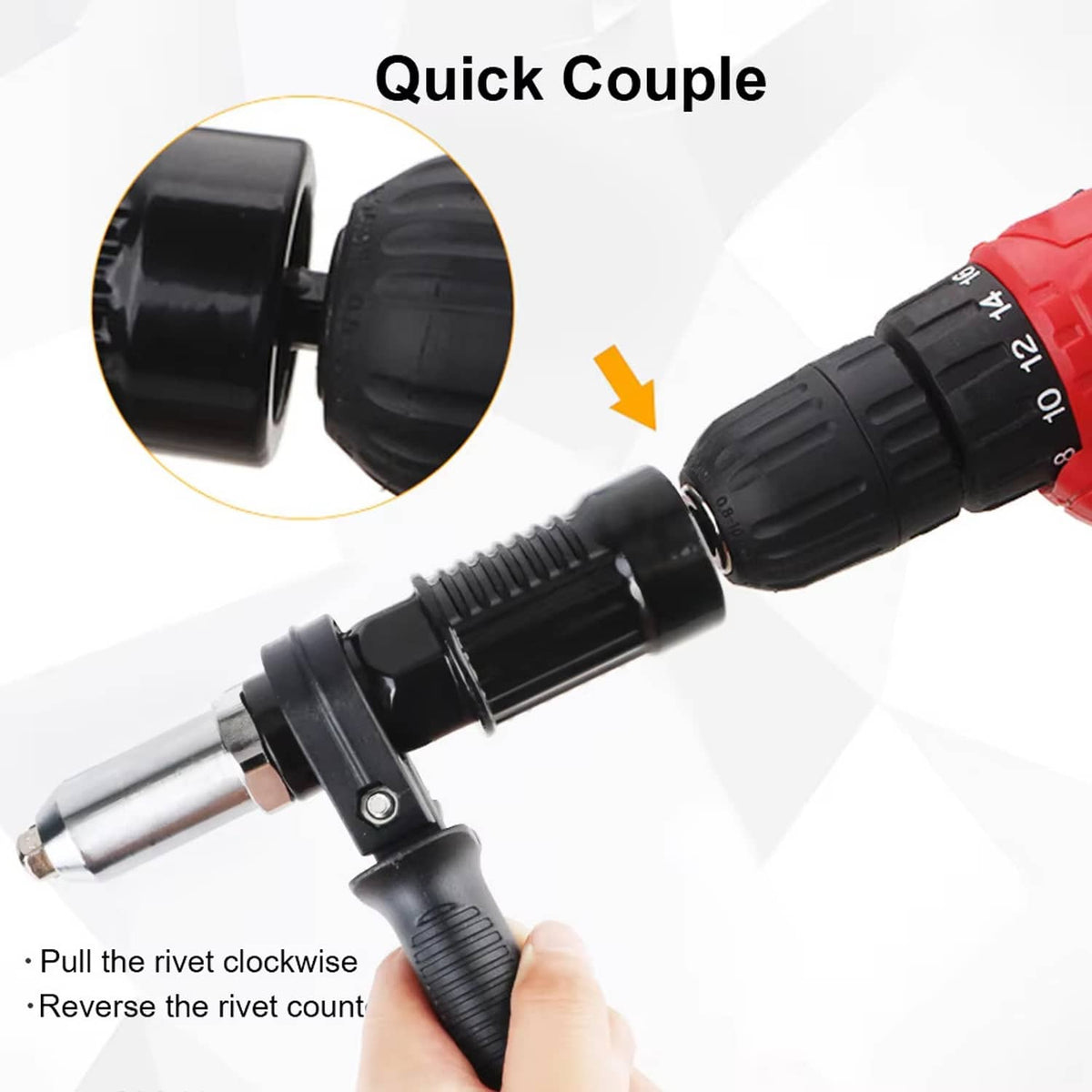 Solid Spare Professional Electric Rivet Nut Gun Adaptor Insert Cordless Power Drill Tool US