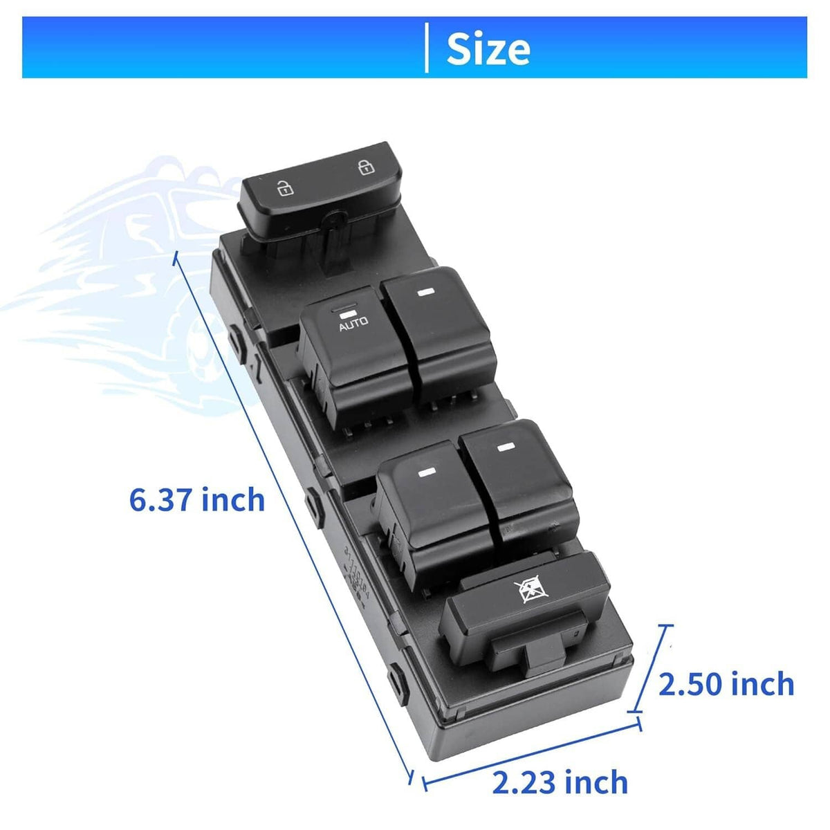 Solid Spare Front Left Driver Power Window Switch For Hyundai Sonata 2015-2019 93570-C1000