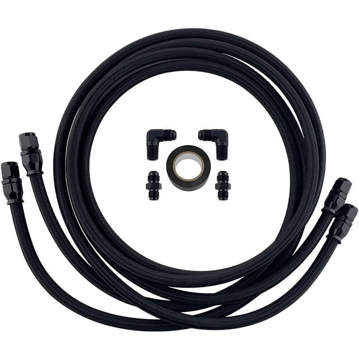 Solidspare For GM 4L60E 4L65E TH350 TH400 Automatic Transmission Cooler 6AN Hose Line Kit