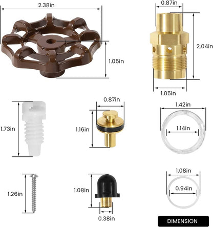 Solid Spare Model 25 Repair Kit RK-25 Compatible With Woodford Wall Faucet Models 20 25 27