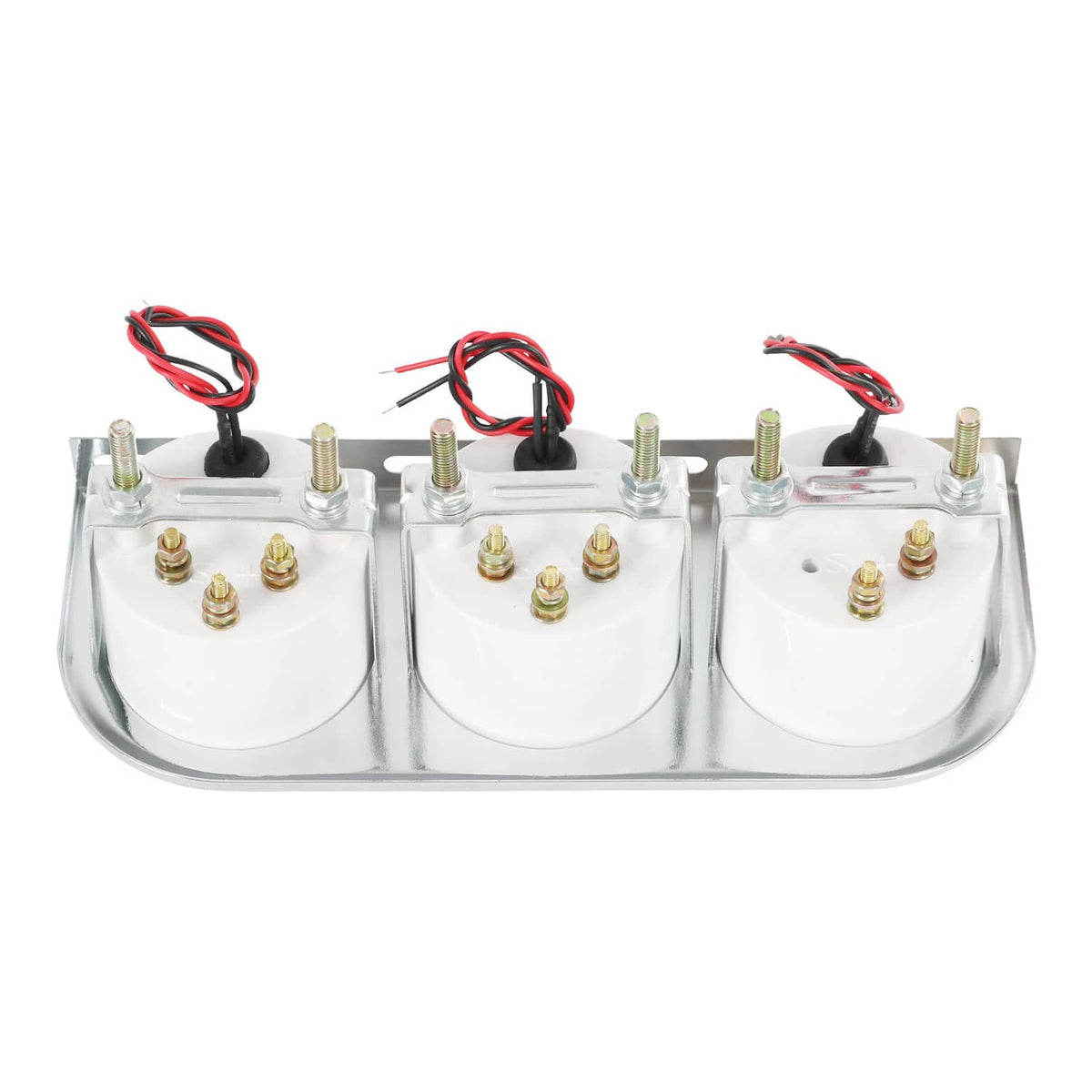 Solidspare Universal 2'' 52mm Volt Water Oil Pressure Triple 3 Gauge Set Gauges Chrome Kit