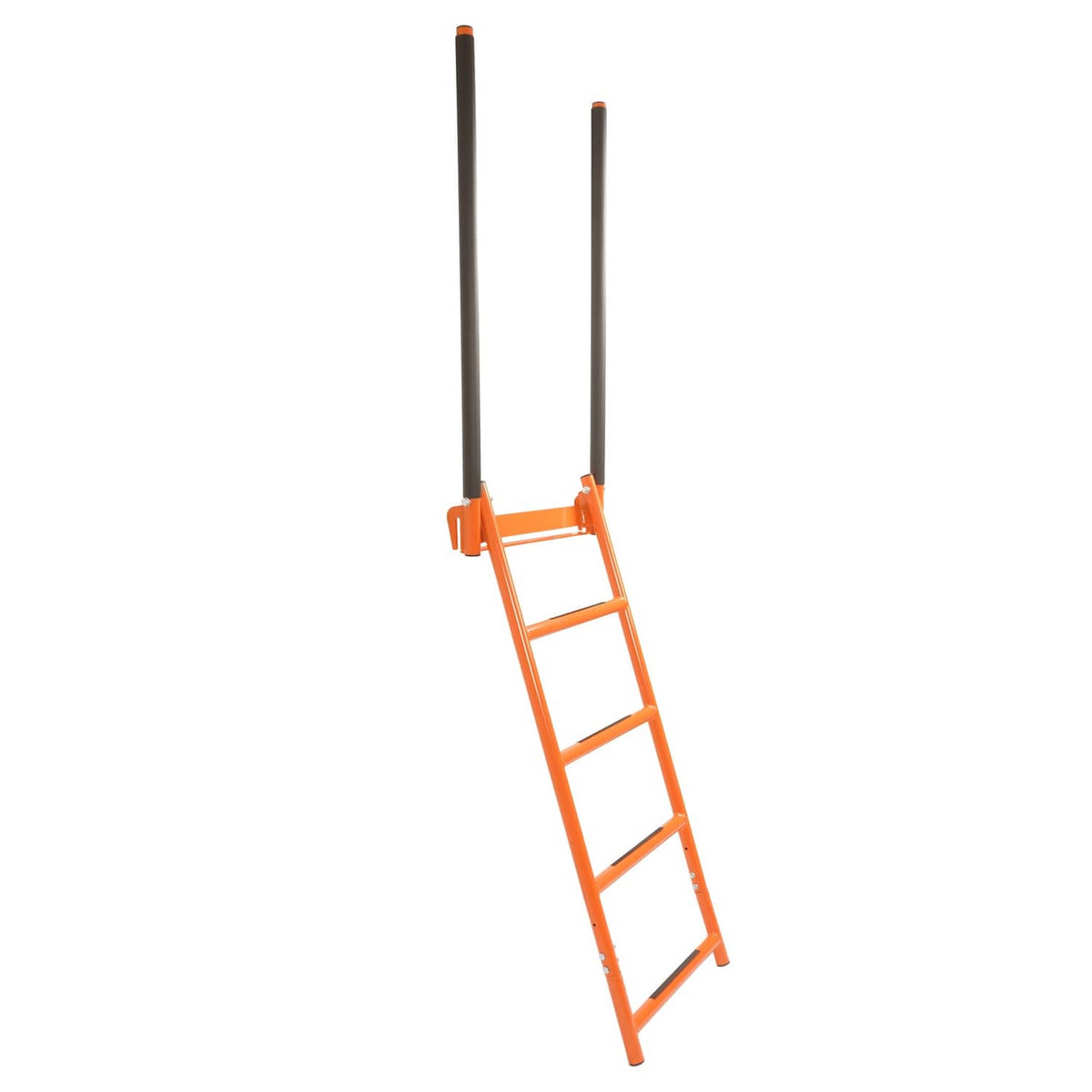 Solid Spare Flatbed Trailer Access Ladder Orange 5 Step For 48 Inch Rail Mount Powder Coated