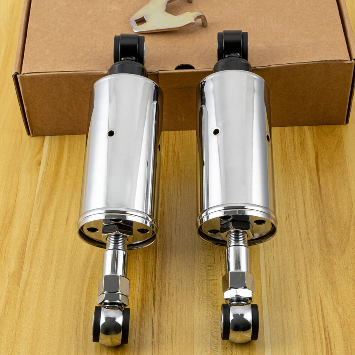 Solidspare Set Rear Shocks Absorbers Adjustable Height For Harley Softail Custom FXST 89-99