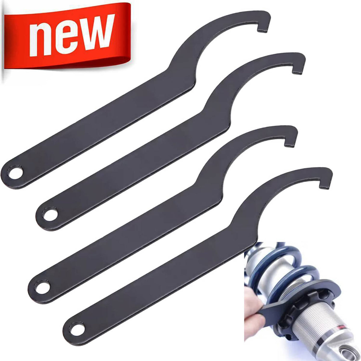 Solidspare 4PCS Universal Motorcycle Shock Spanner Wrench Tool UTV Motocross ATV Dirt Bike