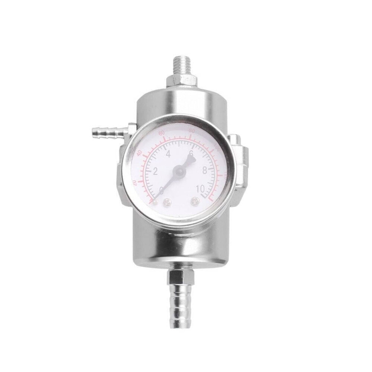 Solidspare Universal Adjustable Fuel Pressure Regulator Kit w/0-140 Psi Gage & Hose Sliver