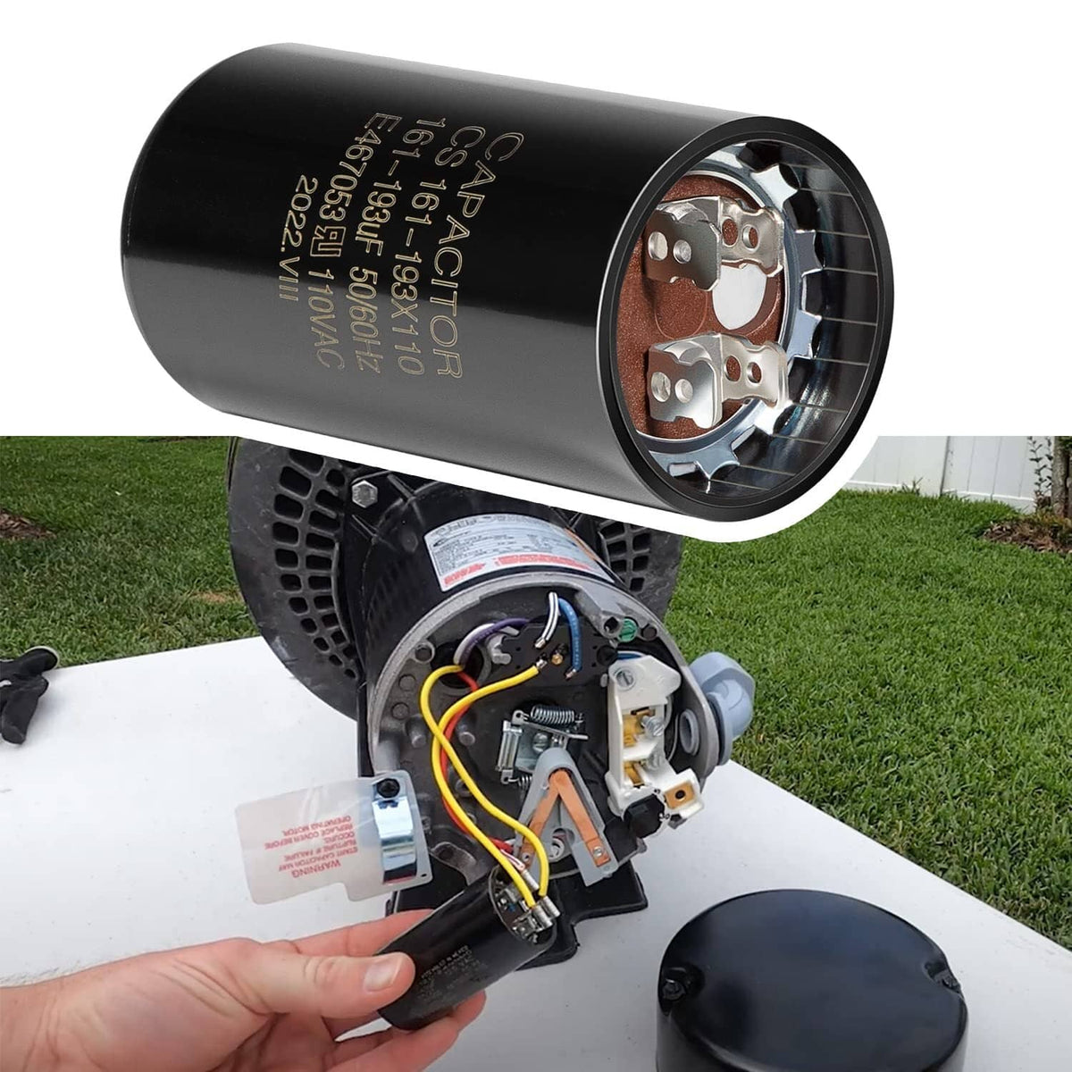 Solid Spare Pool Pump Start Capacitor 161-193 uf/MFD for Hayward Super Pump 0.75,1.0,1.5 HP