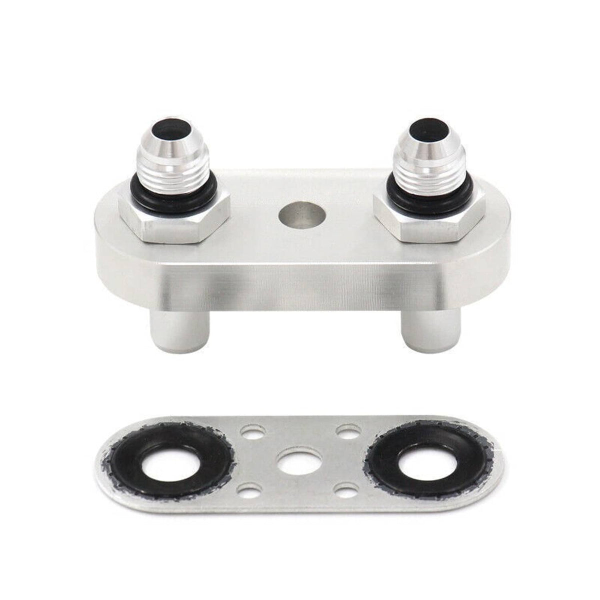 Solidspare Transmission Cooler Line Adapter Plate w/ 6AN Fittings Seal 6L80E 6L90E 8L90E