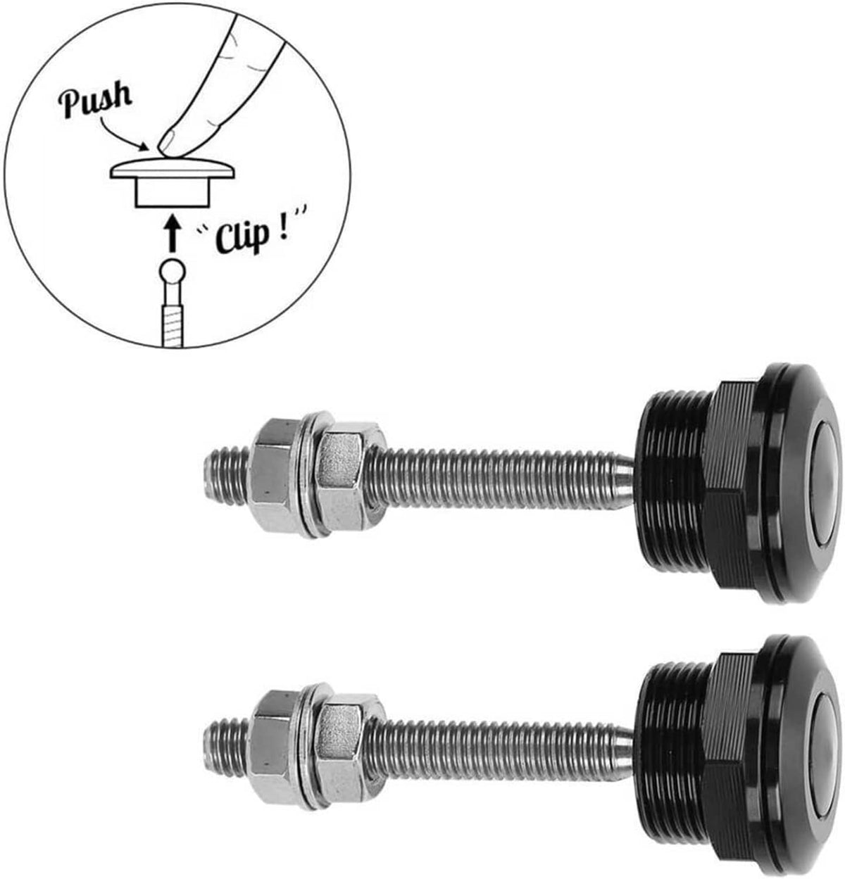 Solidspare 4Pcs Push Button Quick Release Hood Bonnet Pins Lock Clip Car Bumper Latch Set