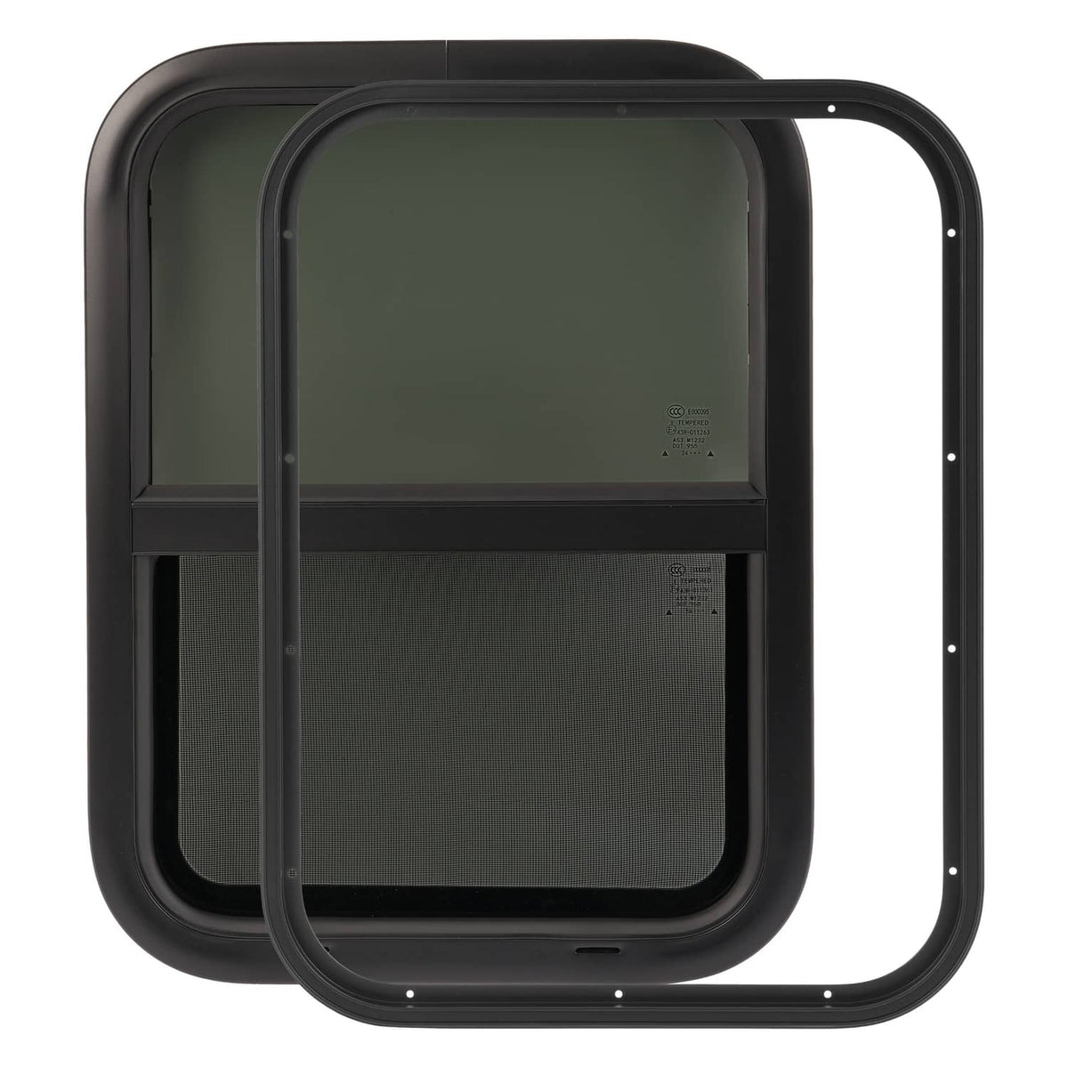 Solidspare RV Window 18" W x 24" H Vertical Slider W/Screen For Camper Trailer Universal