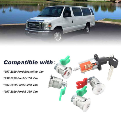 Solidspare Ignition & Door Lock Cylinder KEYED ALIKE For Ford Econoline Van E150 E250 E350