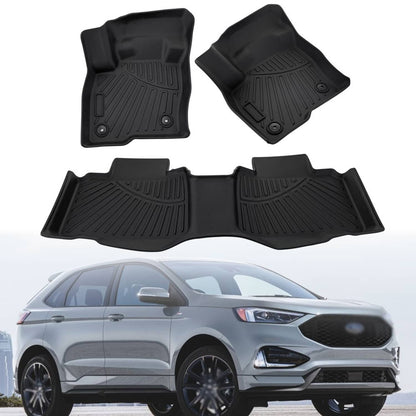 Solidspare All Weather 3D Mold Floor Mats for 2015-2024 Ford Edge 1st & 2nd Rows Car Liners