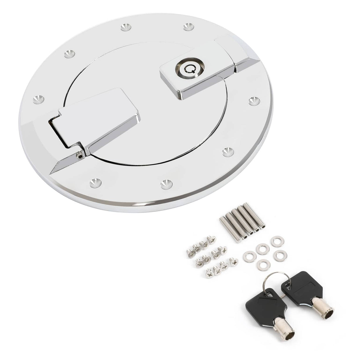 Solid Spare For Hummer H2 2003-2009 Locking Fuel Door Gas Tank Cap Cover Aluminum Chrome