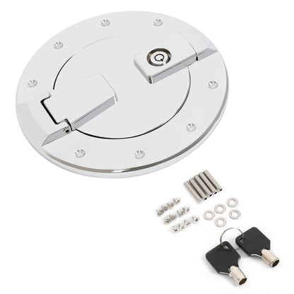 Solid Spare For Hummer H2 2003-2009 Locking Fuel Door Gas Tank Cap Cover Aluminum Chrome