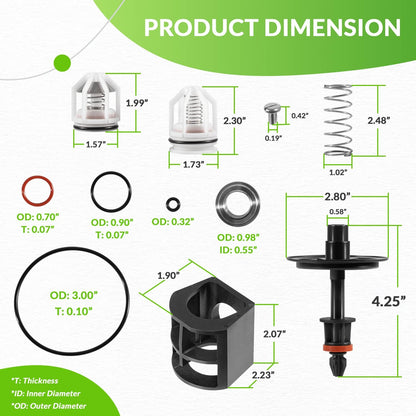 Solidspare 0887793 887793 RK 009M2-T Replace for Watts 009M2 1" Total Repair Kit for LF009