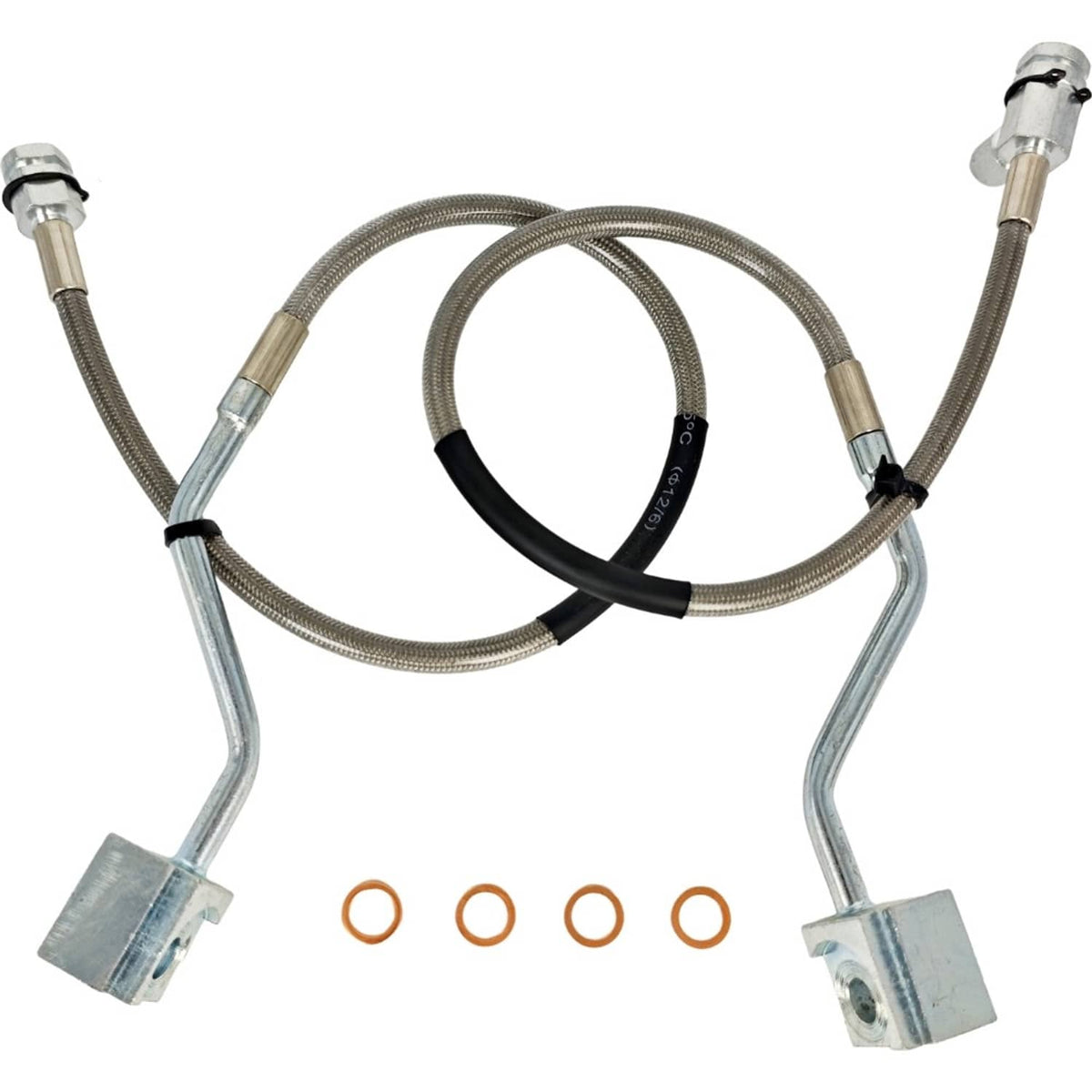 Solid Spare 2X Front Extended Stainless Steel Brake Line 89310S Fit Ford Bronco F-150 4WD