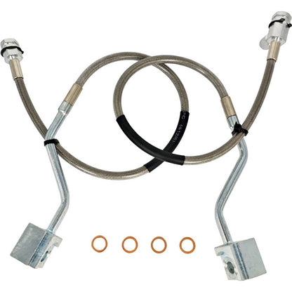 Solid Spare 2X Front Extended Stainless Steel Brake Line 89310S Fit Ford Bronco F-150 4WD