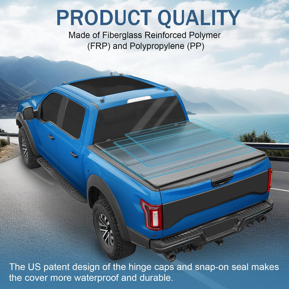 Solidspare 8ft Long Bed Hard Tri-Fold Tonneau Cover For 2002-2024 Ram 1500/2500/3500