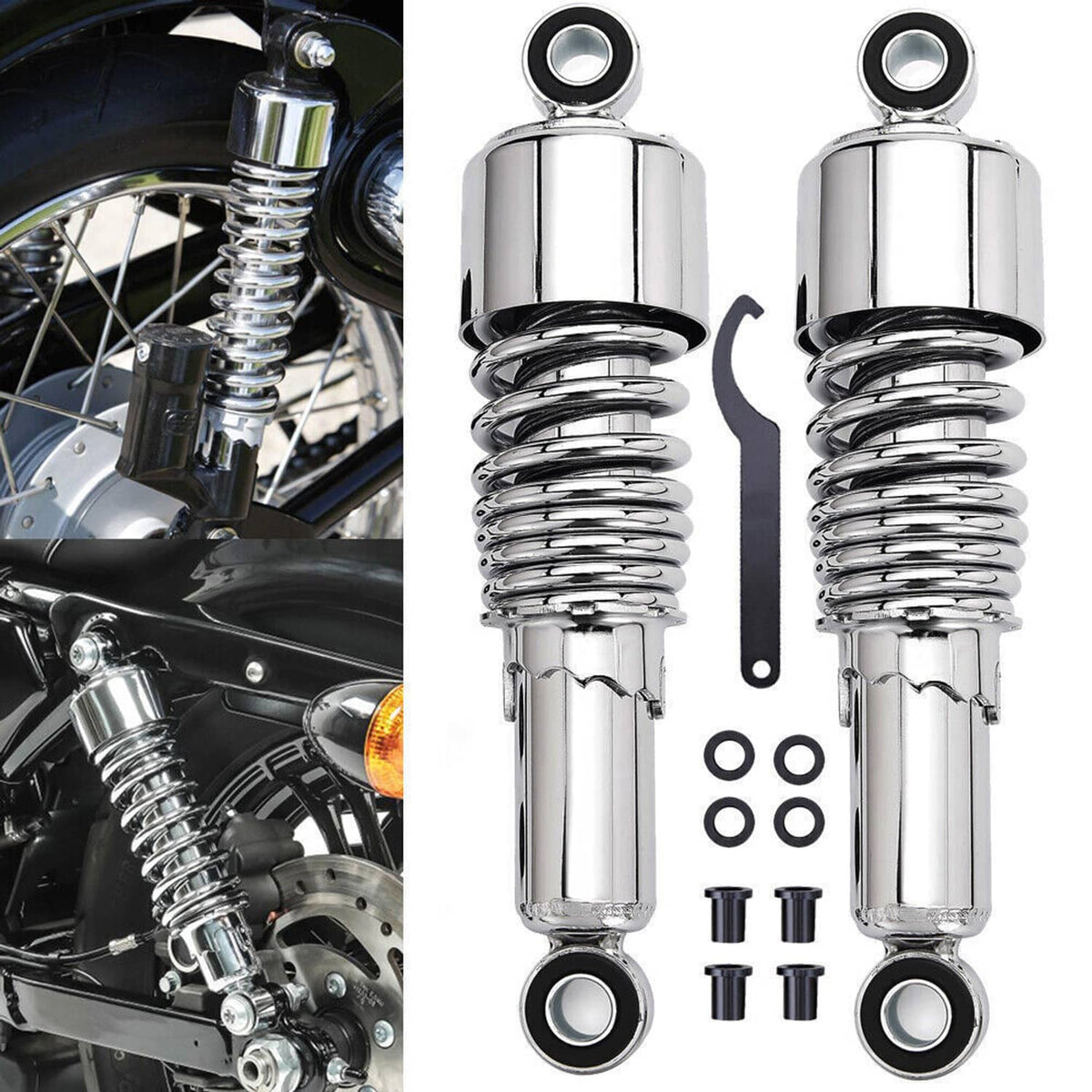 Solidspare 10.5" Slammer Rear Absorber Shocks Lowering Kit For 84-UP Harley Touring FLHR
