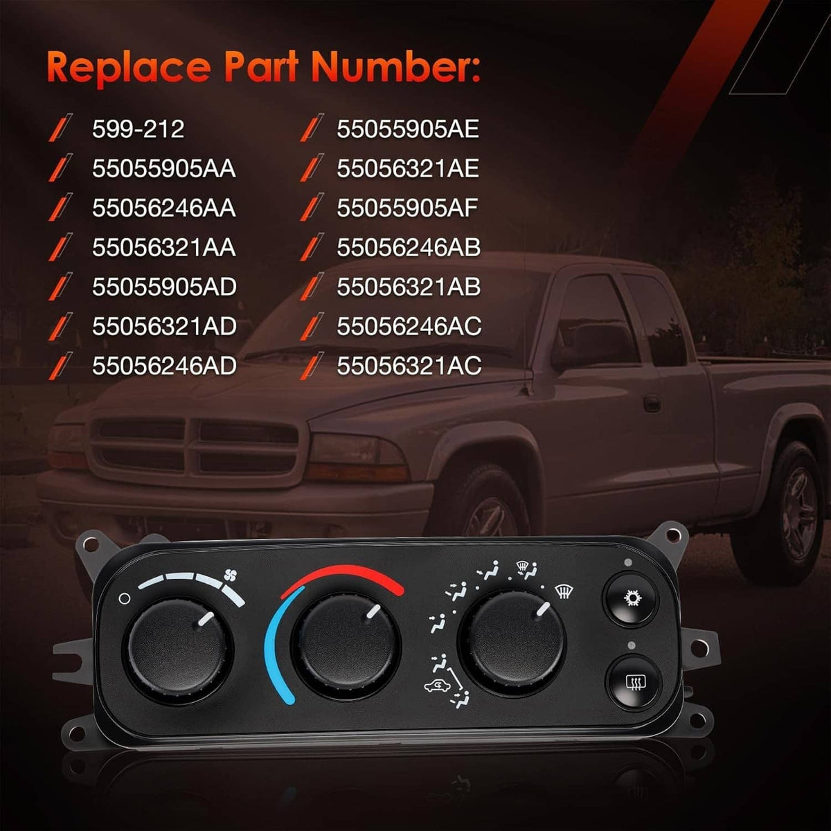 Solidspare A/C Heater Climate Control Module 599-212 For 2002-2005 Dodge Ram 1500 2500 3500