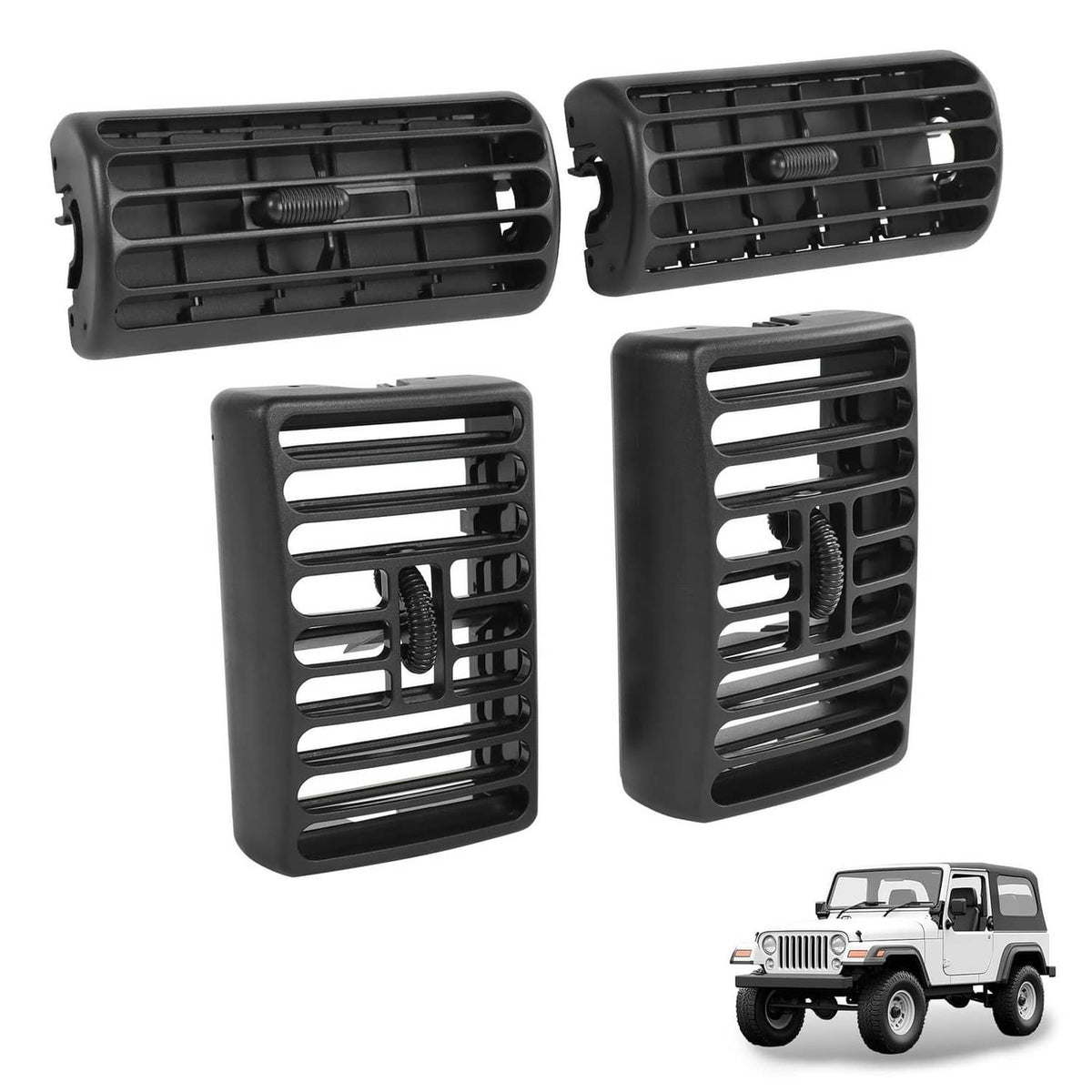 Solidspare AC Vent Outlet Grille 4PCS For Jeep TJ Cherokee 1997-2006 5FS10DX9 5DP55TAZ