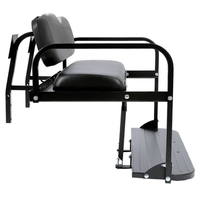 Solidspare Golf Cart Flip Folding Rear Back Seat Kit Black For EZGO Marathon Pre-1994