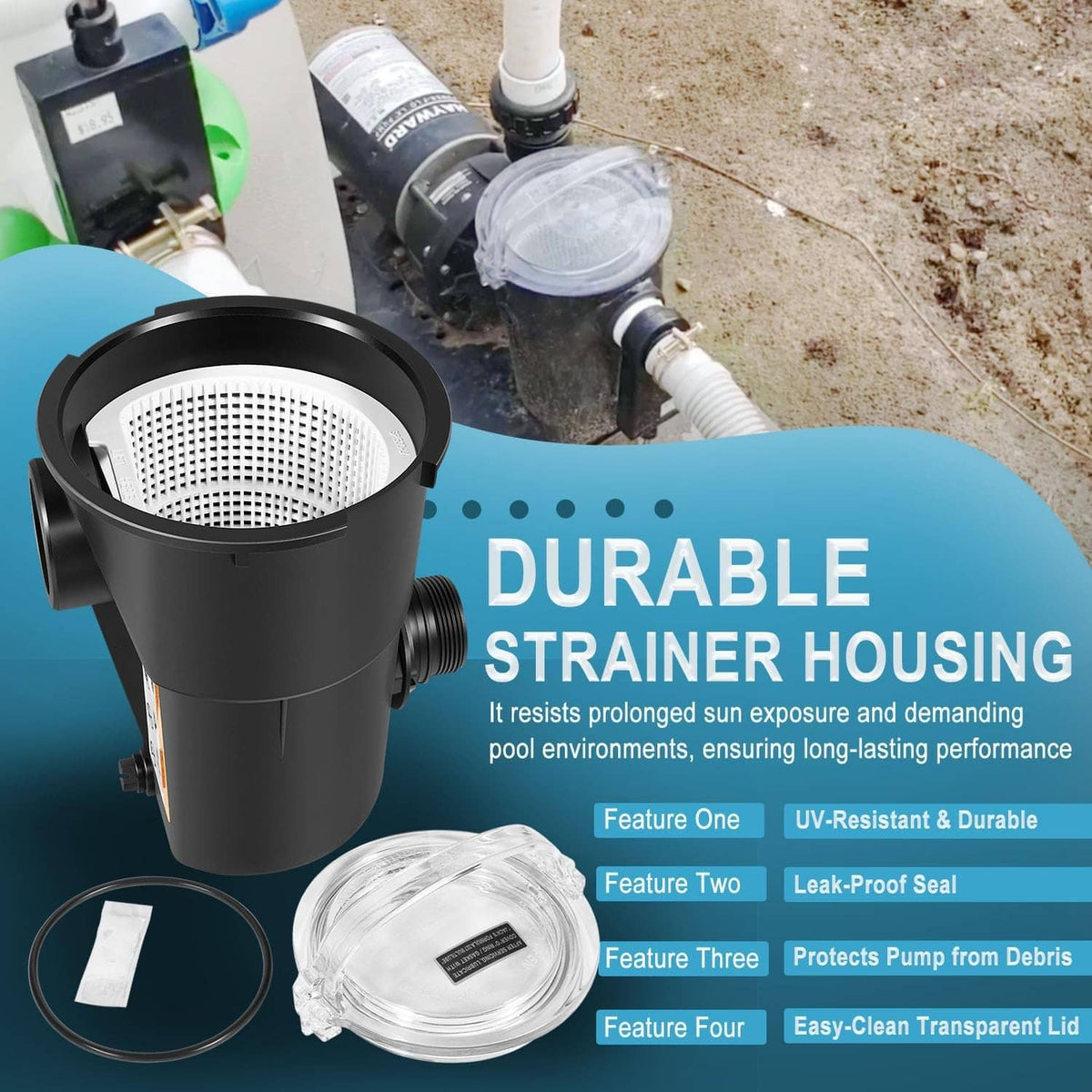 Solid Spare for Hayward SP1516 PowerFlo LX Pump Strainer Housing with Lip, Basket and o-Ring