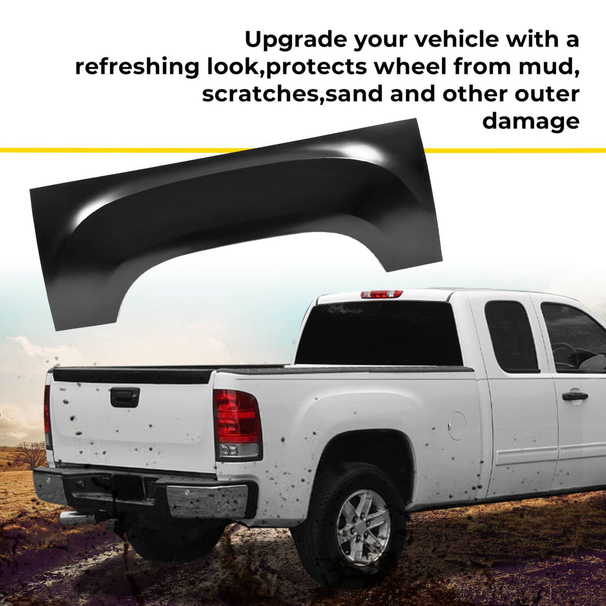 Solid Spare For GMC Sierra Pickup 6.6' & 8' Truck Bed 07-13 Wheel Arch Repair Panel Right RH