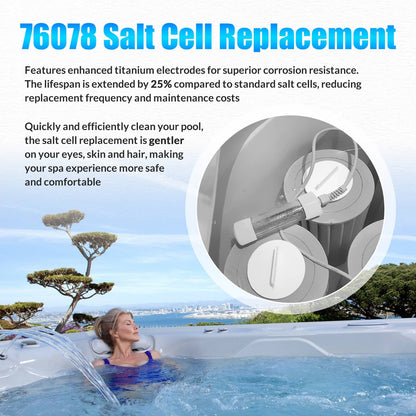 Solidspare 76078 Salt Cell Replacement for ACE Hot Tubs fit for Hot Spring/Limelight