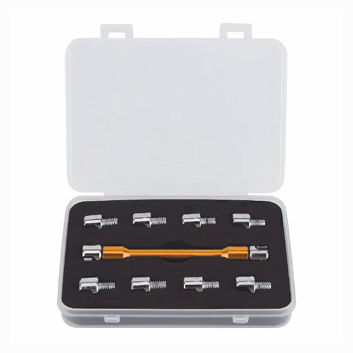 Solid Spare Universal Motorcycle Wheel Spoke Wrench CNC Kit Repair Tool Gold Tone 5.0-6.8
