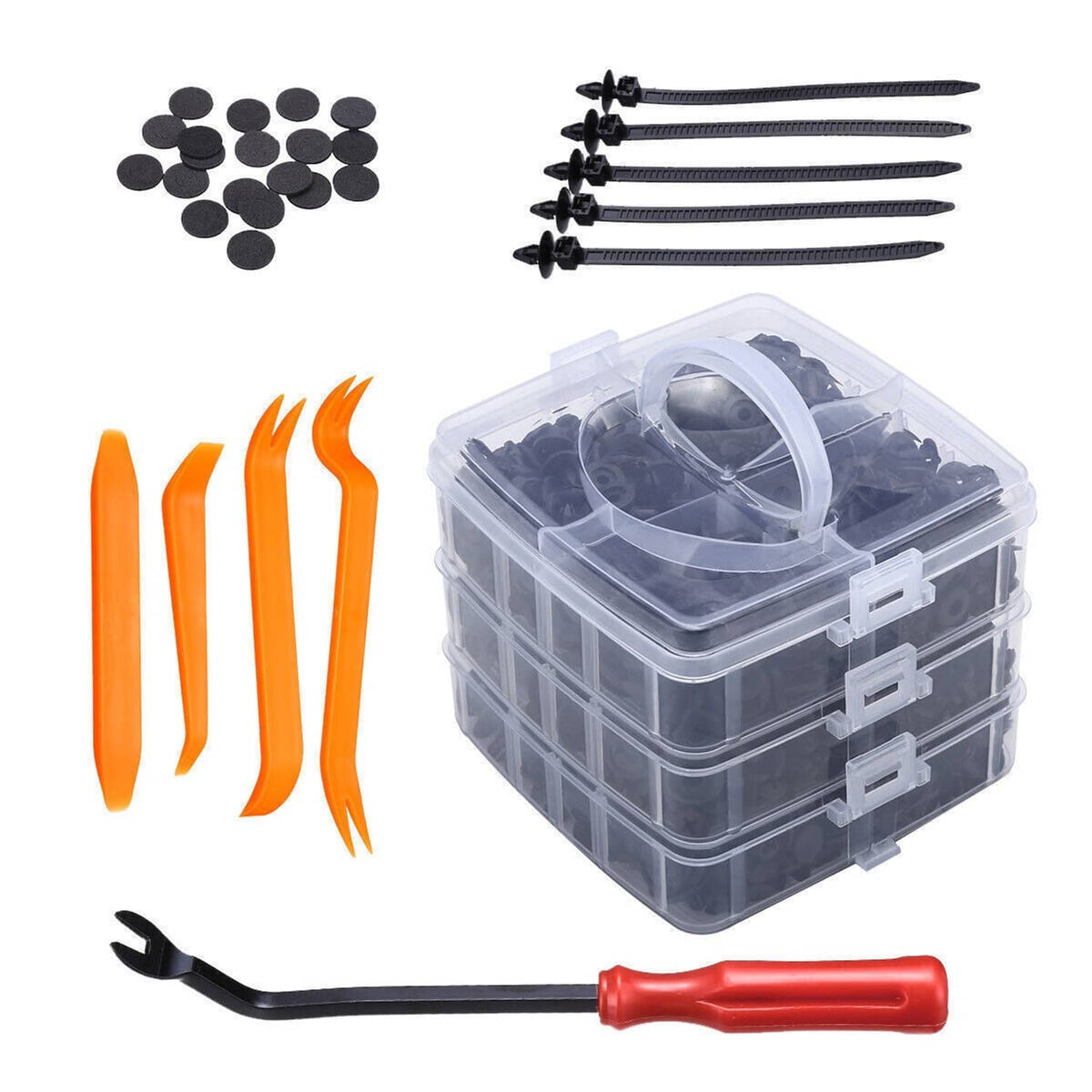 Solidspare 750 Pcs Car Retainer Clips Auto Fasteners Push Trim Clips Pin Rivet Bumper Kit