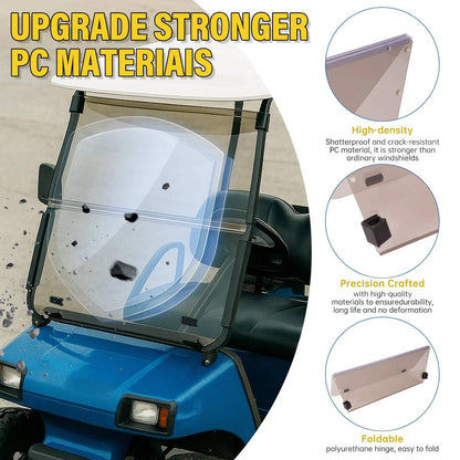 Solidspare For Club Car DS 2000.5 -UP Tinted Windshield Golf Cart Folding Windscreen