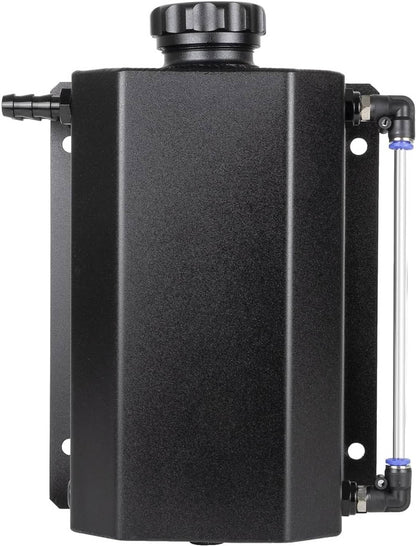 Solidspare Black 2L Radiator Coolant Overflow Water Bottle Expansion Reservoir Tank w/Cap