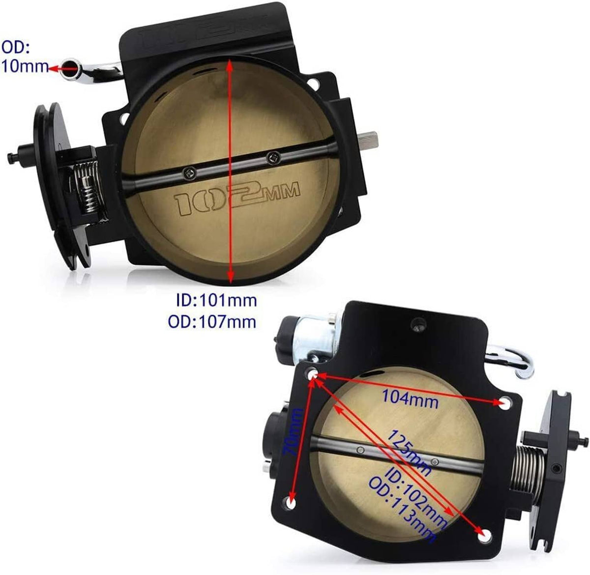 Solidspare Black 102mm Throttle Body w/Throttle Cable & TPS IAC For GM Gen III LS1 LS2 LS6