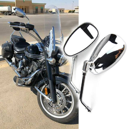 Solidspare 2X Chrome Motorcycle Mirrors For Yamaha Virago XV 250 500 535 700 750 920 1100