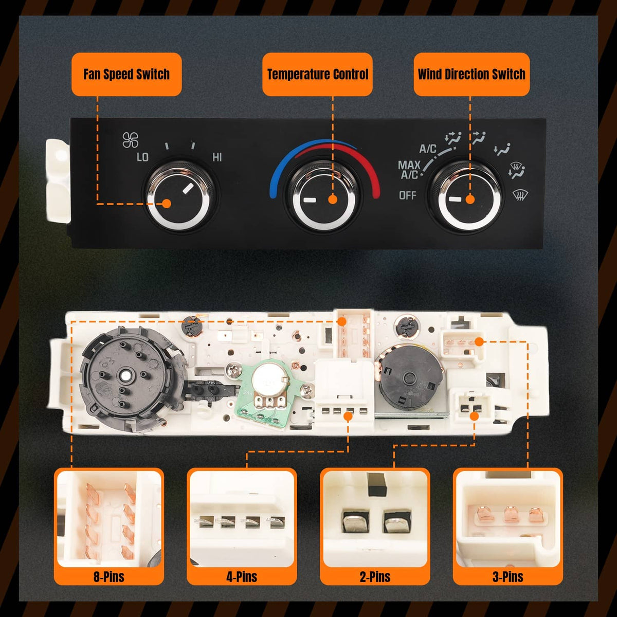 Solidspare A/C Heater Control Climate Panel for Chevy Express 2500 GMC Savana 1500 599-217