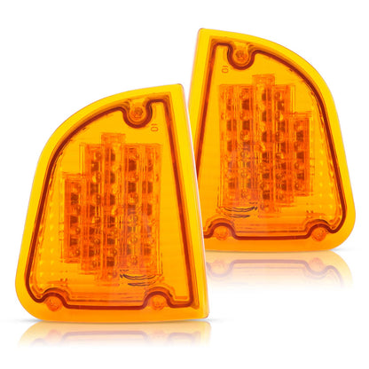 Solid Spare Pair Amber LED Turn Signal Lights For KW Kenworth K300 T300 T330 T600 1986-2008