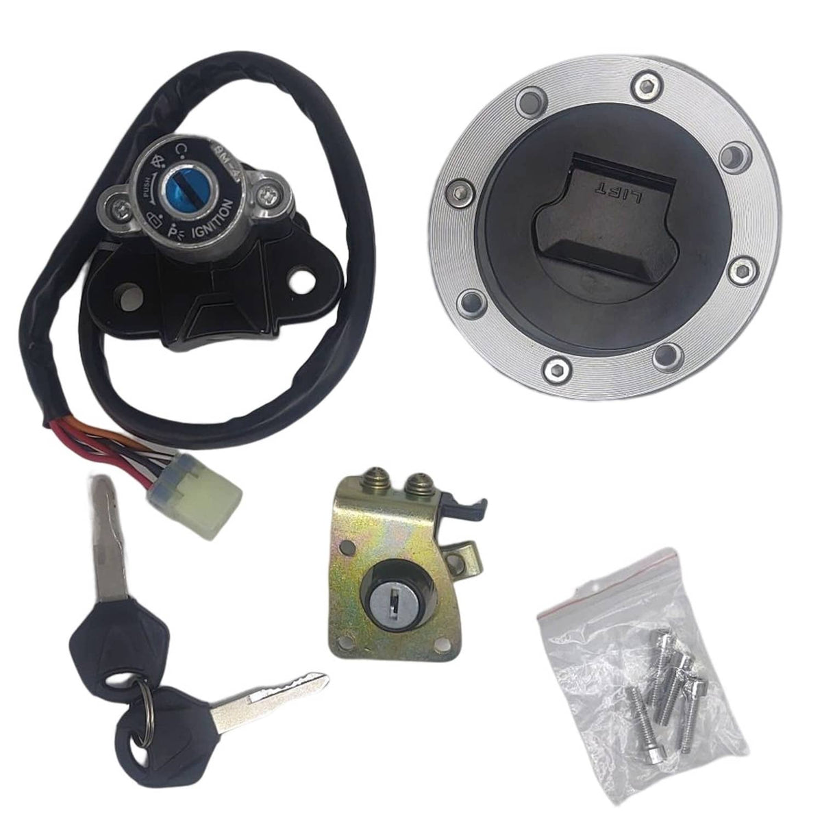 Solidspare Ignition Switch Fuel Gas Cap Seat Lock Key for GSXR600 2001-2003