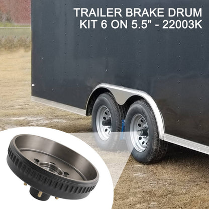 Solidspare 12"X2" Trailer Brake Hub Drum Kit 6 on 5.5" for 5200 - 6000 Lbs Axle
